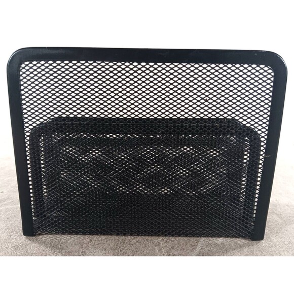 Metal Mesh File Magazine Holder Desktop Organizer 4 Compartments for Home Office - Picture 3 of 8